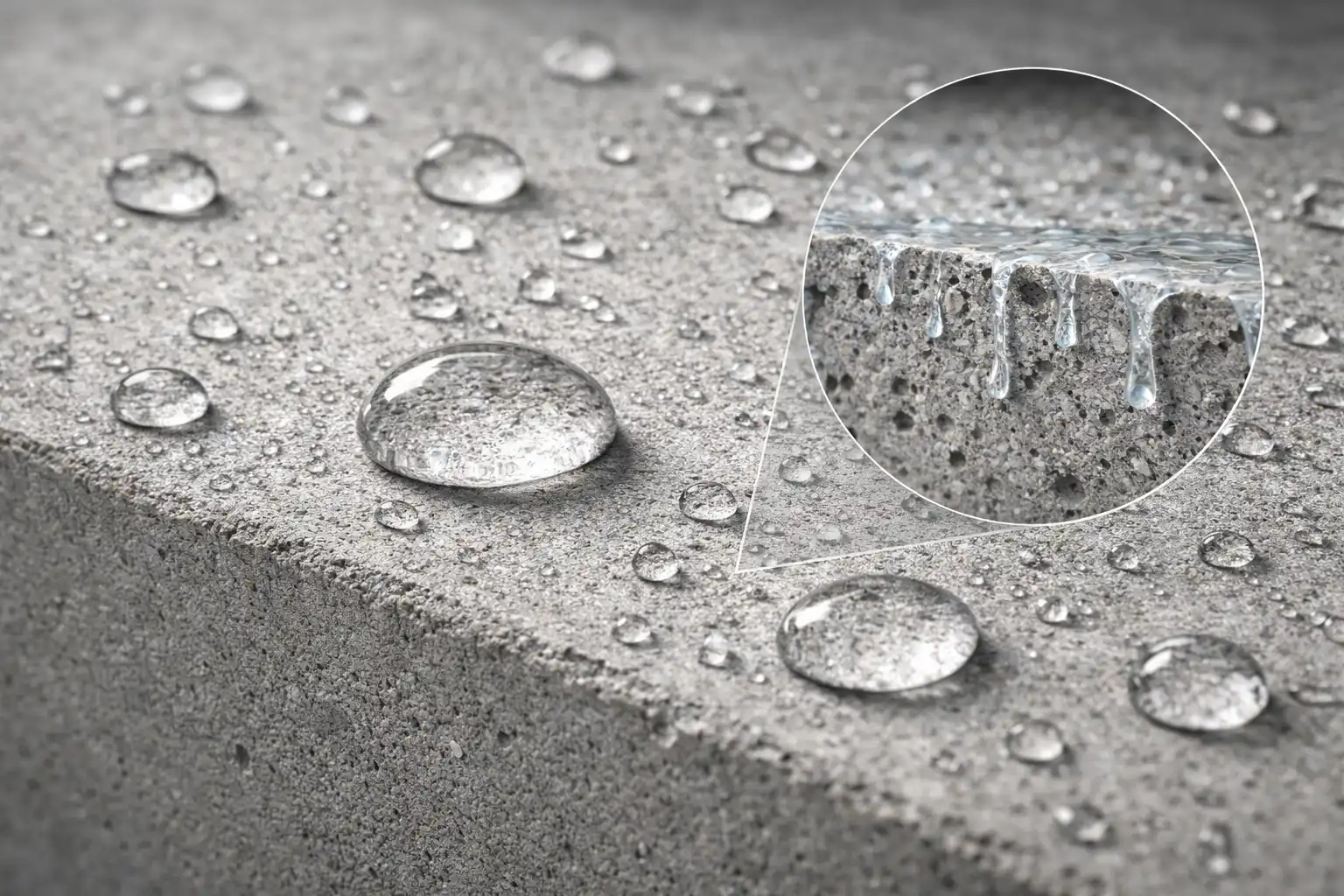 Waterproofing protection on concrete surface